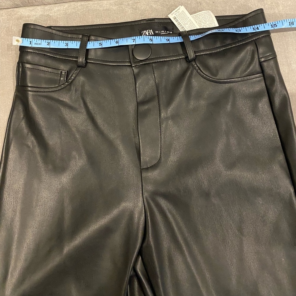Zara Leather faux pant so flattering.
